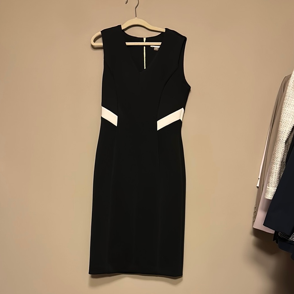 Elegant Black and White Sleeveless Dress
